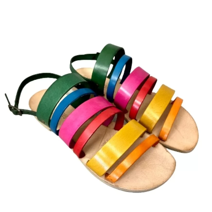 Donna CAMARRI CALZATURE Scarpe Donna | Sandalo Artigianale Multicolore