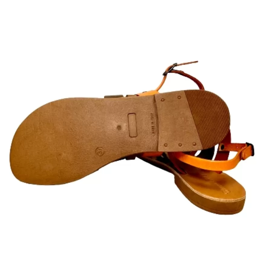 Donna CAMARRI CALZATURE Scarpe Donna | Sandalo Artigianale Multicolore Marrone