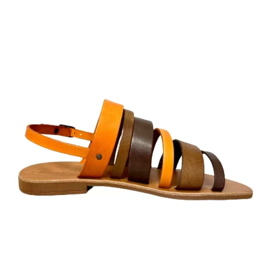 Donna CAMARRI CALZATURE Scarpe Donna | Sandalo Artigianale Multicolore Marrone