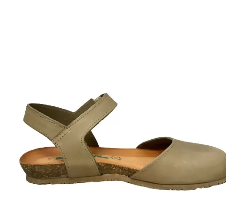 Donna CAMARRI CALZATURE Scarpe Donna | Sandalo Bionatura Chiuso In Punta In Pelle Color Fango