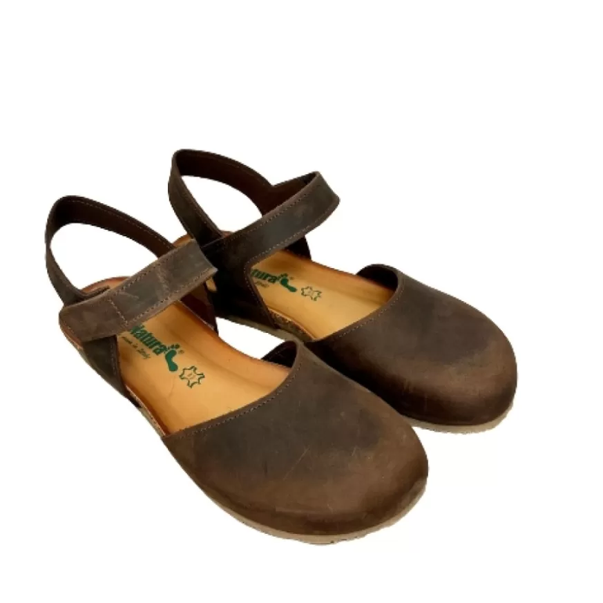 Donna CAMARRI CALZATURE Scarpe Donna | Sandalo Bionatura Chiuso In Punta In Pelle Oleata Testa Di Moro