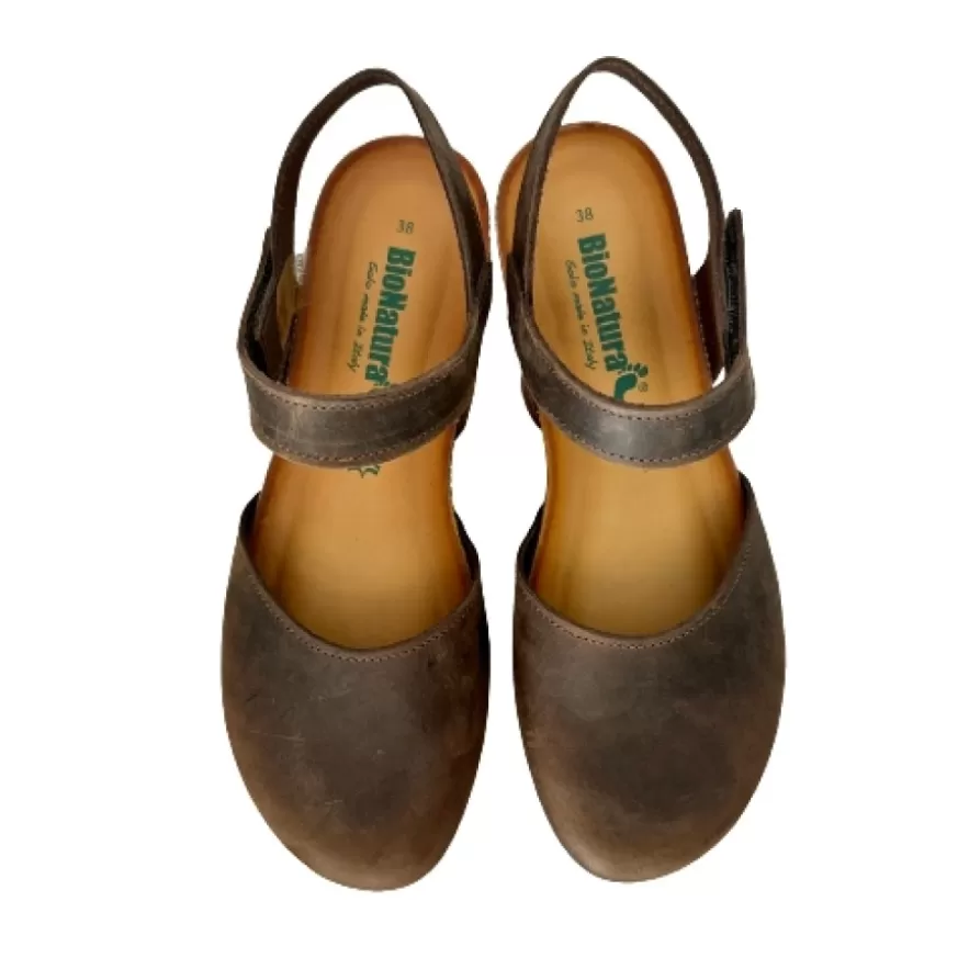 Donna CAMARRI CALZATURE Scarpe Donna | Sandalo Bionatura Chiuso In Punta In Pelle Oleata Testa Di Moro