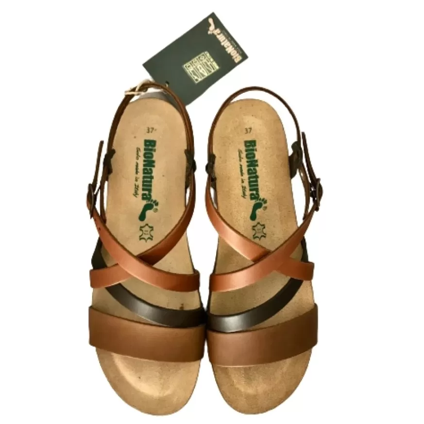 Donna CAMARRI CALZATURE Scarpe Donna | Sandalo Bionatura In Pelle Brandy