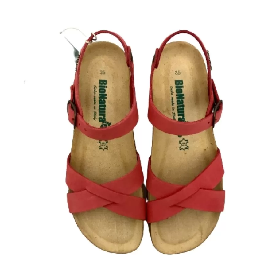 Donna CAMARRI CALZATURE Scarpe Donna | Sandalo Bionatura In Pelle Corallo