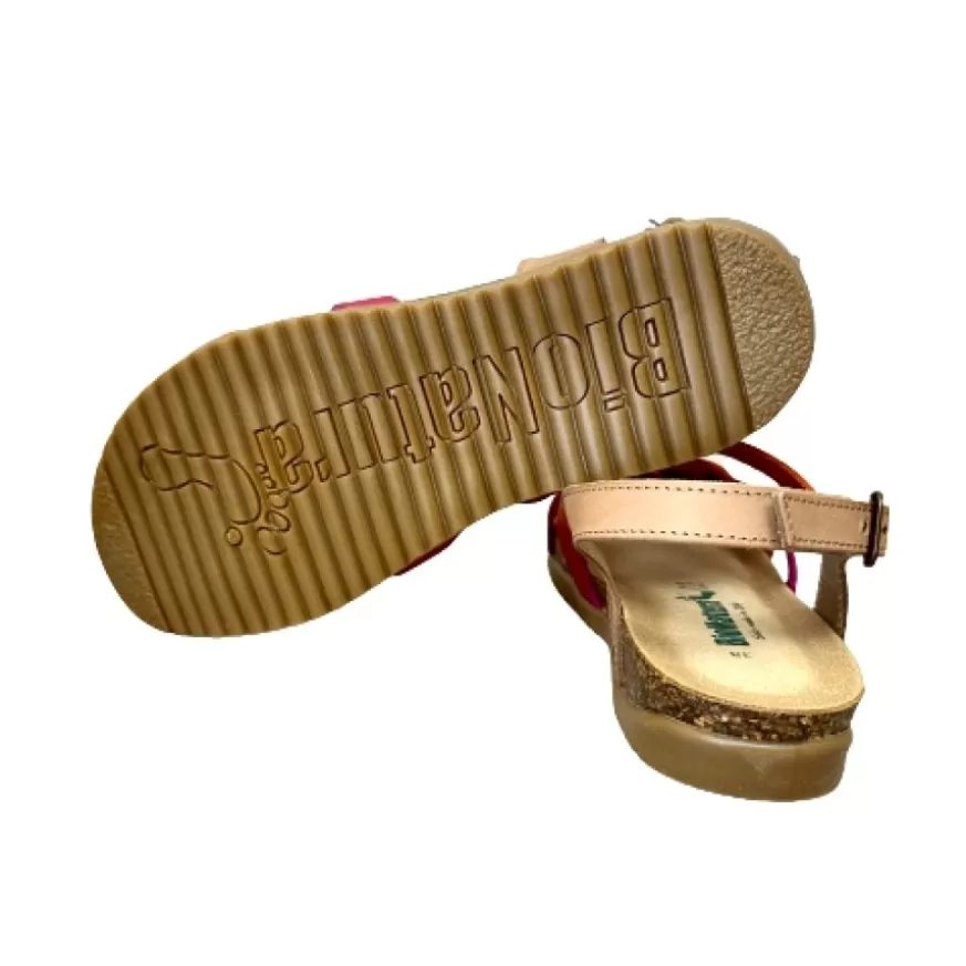 Donna CAMARRI CALZATURE Scarpe Donna | Sandalo Bionatura In Pelle Fucsia, Arancio, Taupe