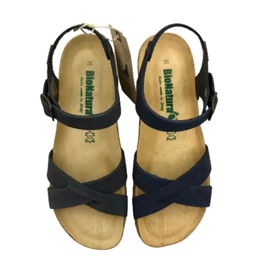 Donna CAMARRI CALZATURE Scarpe Donna | Sandalo Bionatura In Pelle Nabuk Blu