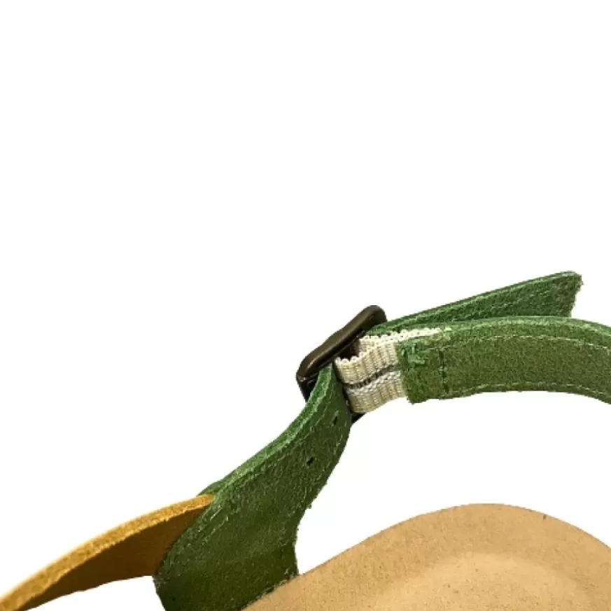 Donna CAMARRI CALZATURE Scarpe Donna | Sandalo Bionatura In Pelle Verde, Giallo, Marrone