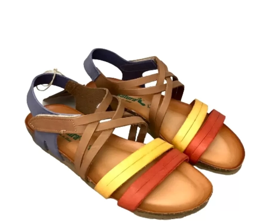 Donna CAMARRI CALZATURE Scarpe Donna | Sandalo Bionatura Multicolor In Pelle