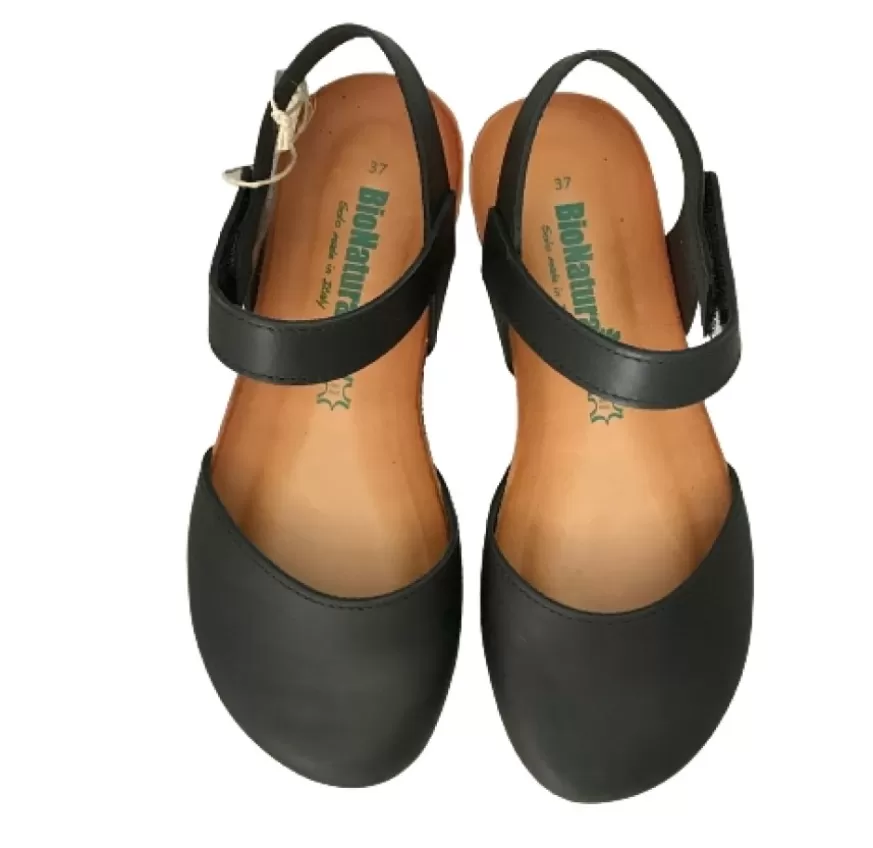Donna CAMARRI CALZATURE Scarpe Donna | Sandalo Bionatura Nero Chiuso In Punta In Pelle