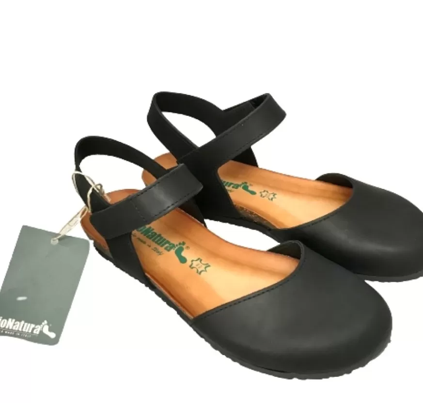Donna CAMARRI CALZATURE Scarpe Donna | Sandalo Bionatura Nero Chiuso In Punta In Pelle