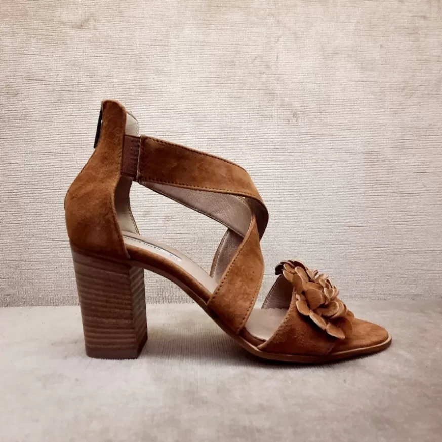 Donna CAMARRI CALZATURE Scarpe Donna | Sandalo Color Cuoio In Camoscio