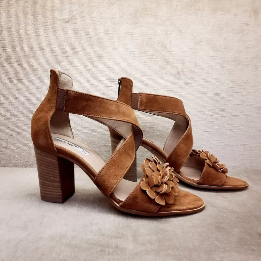 Donna CAMARRI CALZATURE Scarpe Donna | Sandalo Color Cuoio In Camoscio