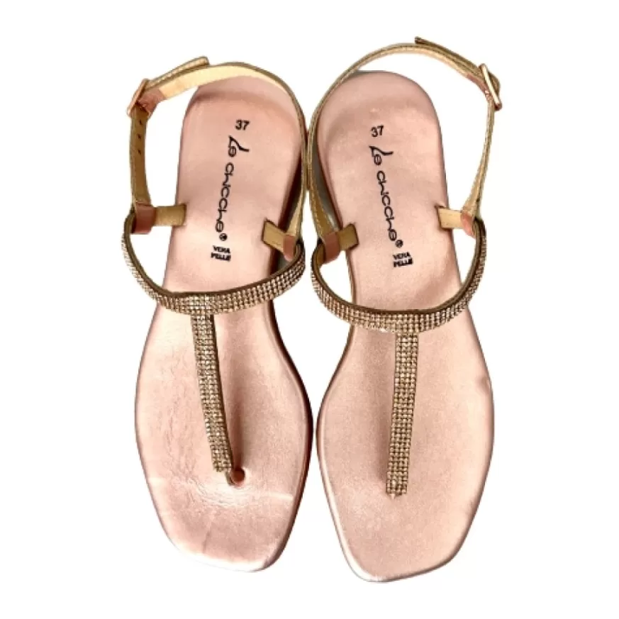 Donna CAMARRI CALZATURE Scarpe Donna | Sandalo Gioiello Infradito In Pelle Rosa Laminata