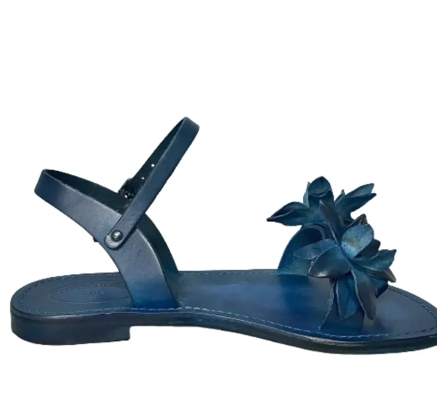 Donna CAMARRI CALZATURE Scarpe Donna | Sandalo In Pelle Blu Mod. Fiorenza