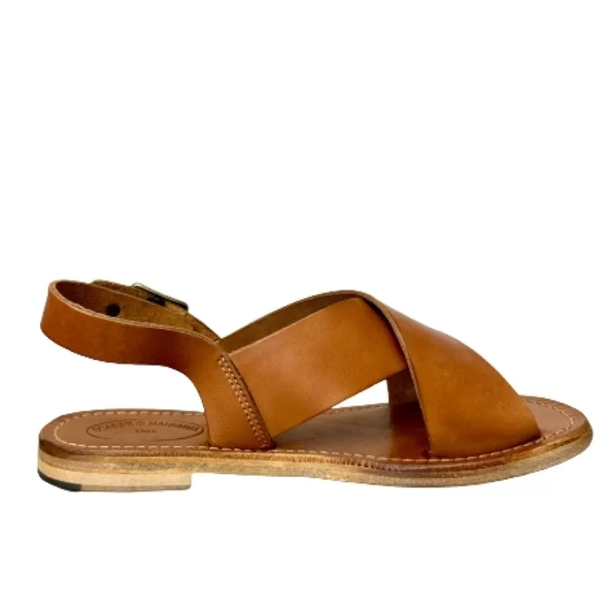 Donna CAMARRI CALZATURE Scarpe Donna | Sandalo In Pelle Cuoio Bruciato Mod. 9901