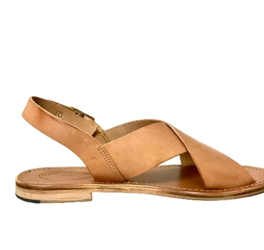 Donna CAMARRI CALZATURE Scarpe Donna | Sandalo In Pelle Cuoio Bruciato Mod. 9901