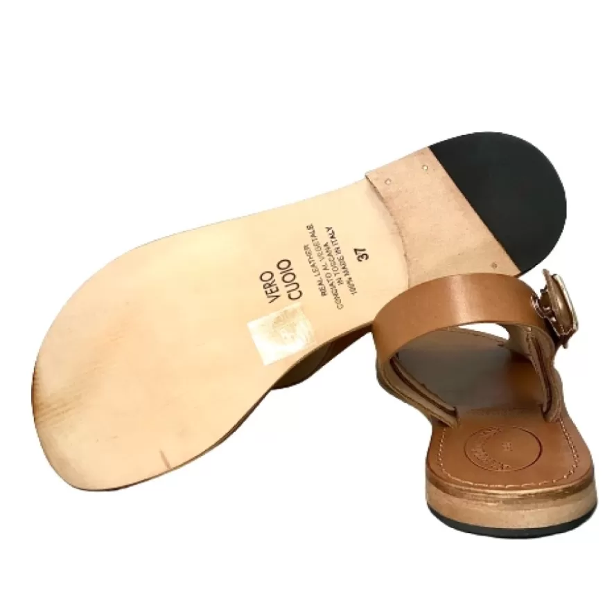 Donna CAMARRI CALZATURE Scarpe Donna | Sandalo In Pelle Cuoio Bruciato Mod. 9901