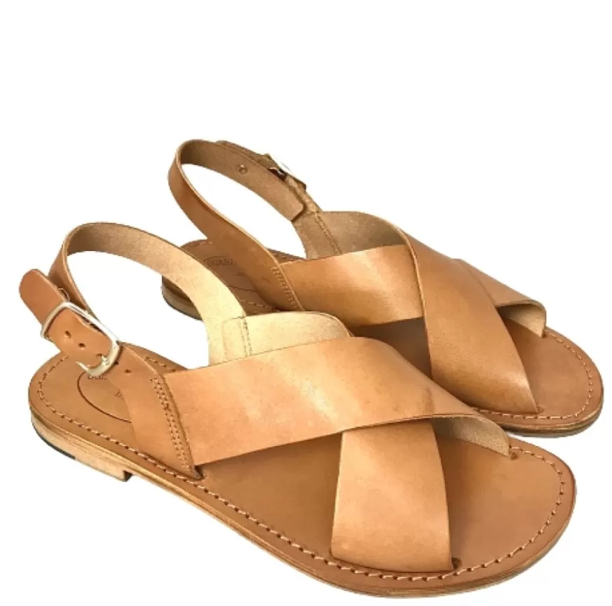 Donna CAMARRI CALZATURE Scarpe Donna | Sandalo In Pelle Cuoio Bruciato Mod. 9901