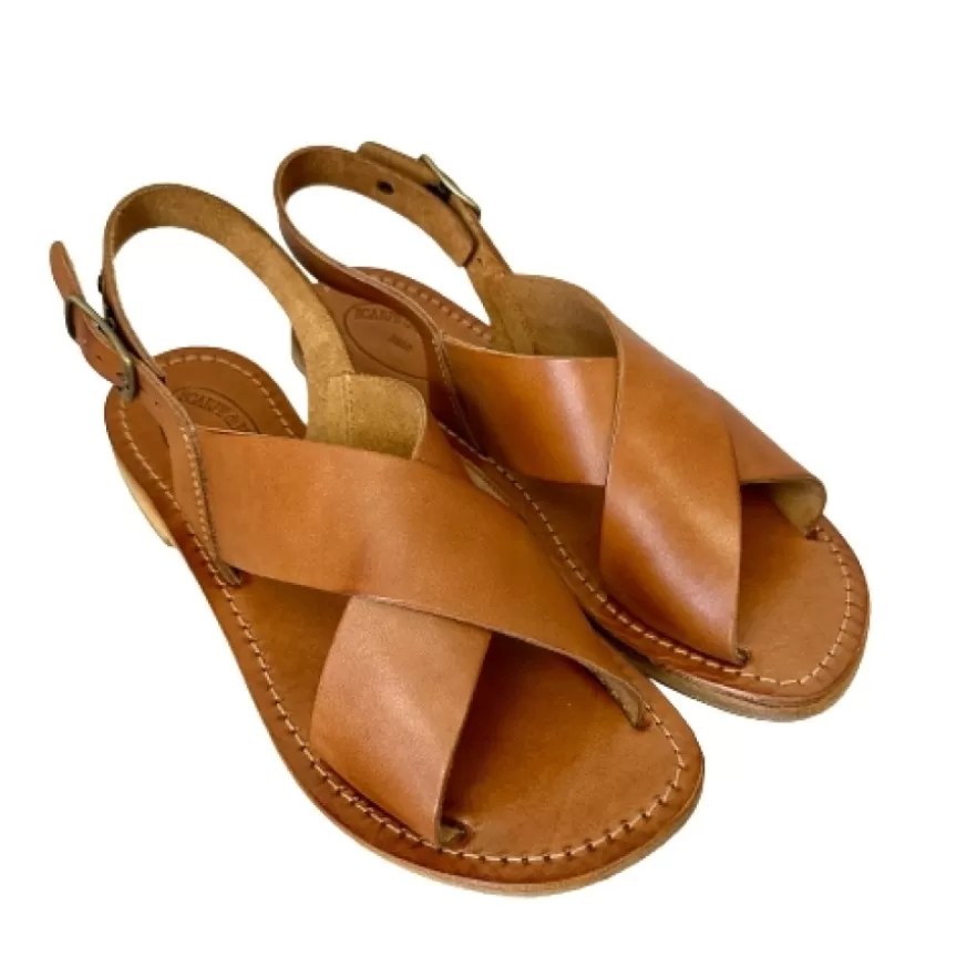 Donna CAMARRI CALZATURE Scarpe Donna | Sandalo In Pelle Cuoio Bruciato Mod. 9901