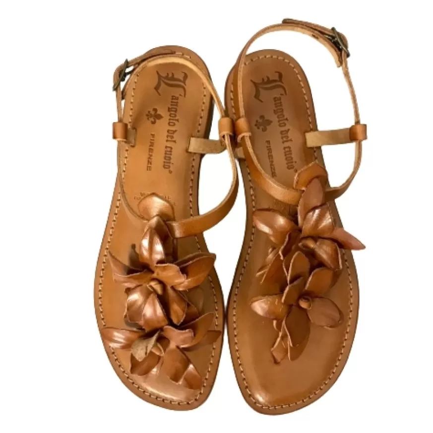 Donna CAMARRI CALZATURE Scarpe Donna | Sandalo In Pelle Cuoio Bruciato Mod. Federica
