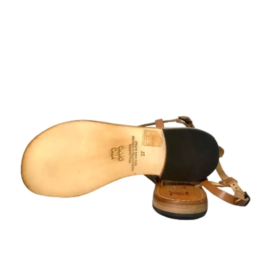 Donna CAMARRI CALZATURE Scarpe Donna | Sandalo In Pelle Cuoio Bruciato Mod. Federica