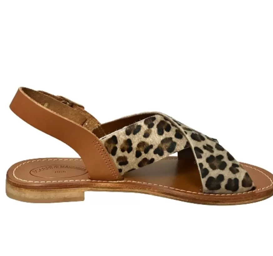 Donna CAMARRI CALZATURE Scarpe Donna | Sandalo In Pelle E Cavallino Leopardato Mod. Lara