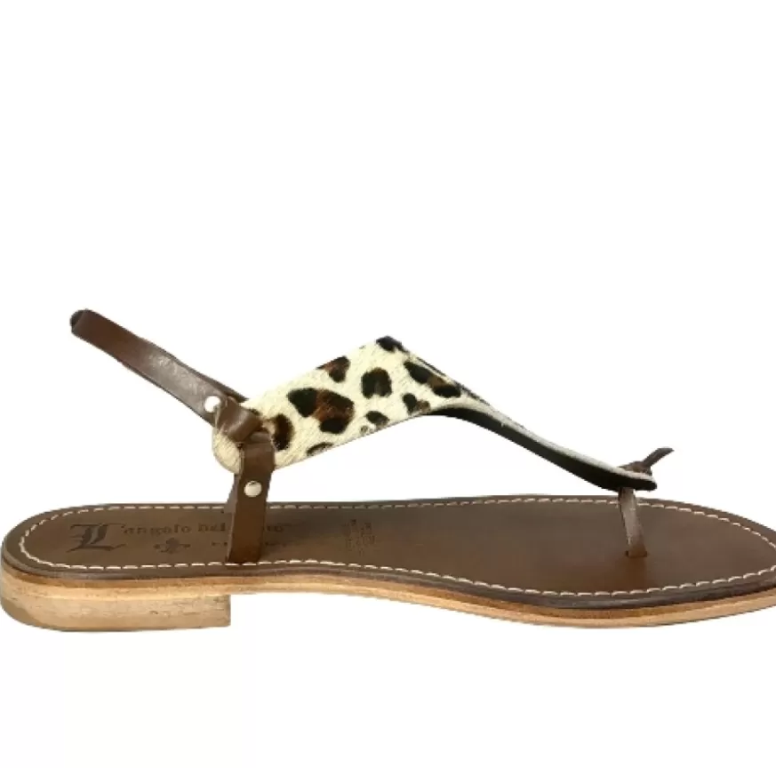 Donna CAMARRI CALZATURE Scarpe Donna | Sandalo In Pelle E Cavallino Leopardato Mod. Lola