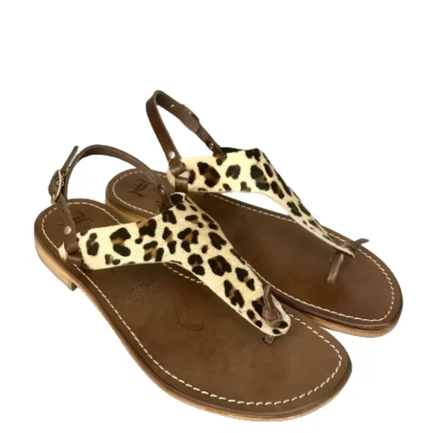 Donna CAMARRI CALZATURE Scarpe Donna | Sandalo In Pelle E Cavallino Leopardato Mod. Lola