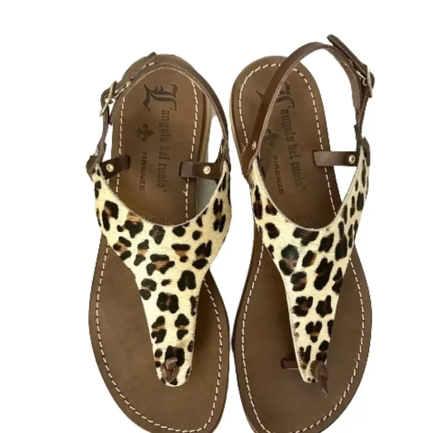 Donna CAMARRI CALZATURE Scarpe Donna | Sandalo In Pelle E Cavallino Leopardato Mod. Lola