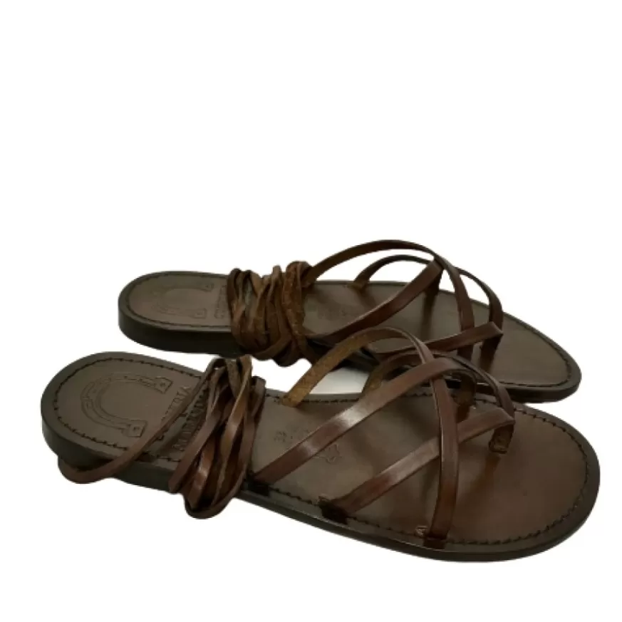 Donna CAMARRI CALZATURE Scarpe Donna | Sandalo In Pelle Marrone Mod. 15/S