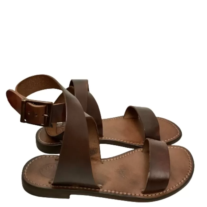 Donna CAMARRI CALZATURE Scarpe Donna | Sandalo In Pelle Marrone Mod. 9912