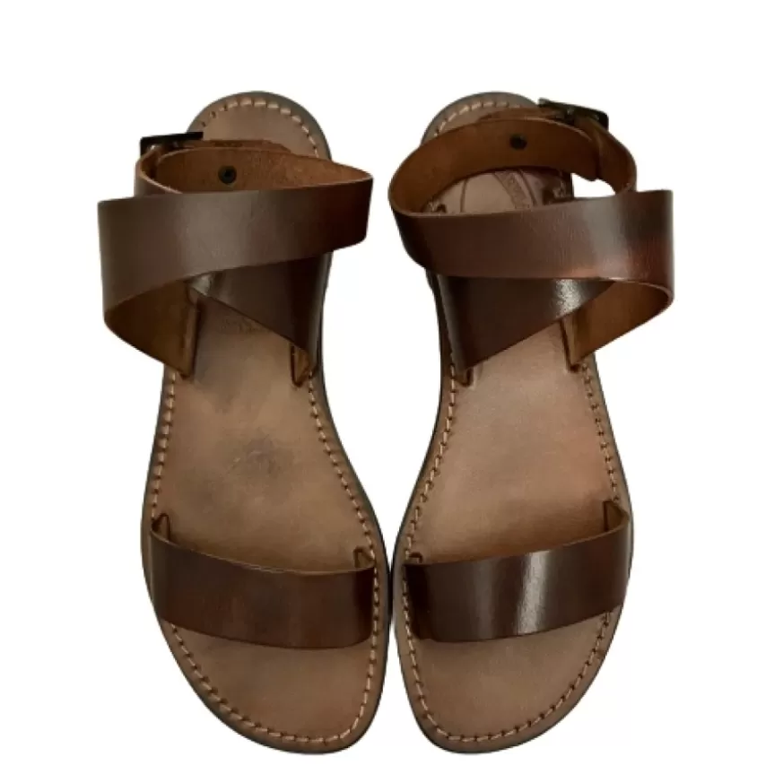 Donna CAMARRI CALZATURE Scarpe Donna | Sandalo In Pelle Marrone Mod. 9912