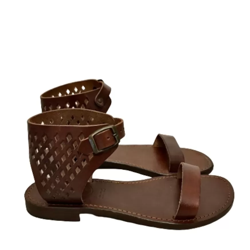 Donna CAMARRI CALZATURE Scarpe Donna | Sandalo In Pelle Marrone Mod. 9913