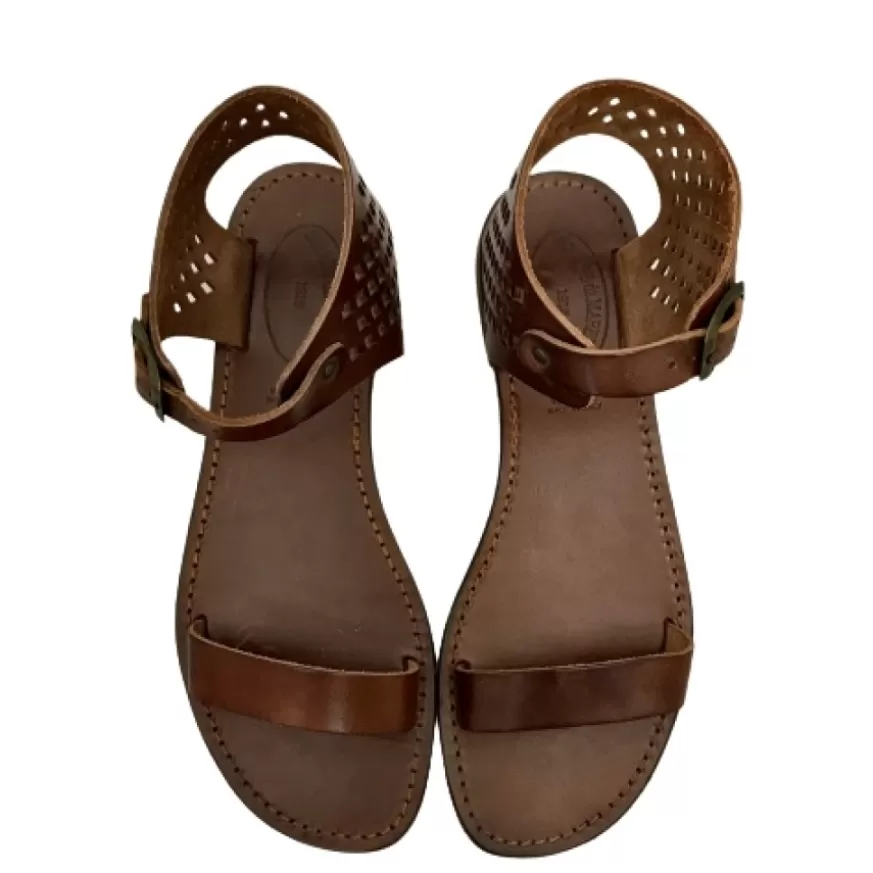 Donna CAMARRI CALZATURE Scarpe Donna | Sandalo In Pelle Marrone Mod. 9913