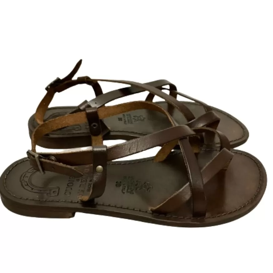 Donna CAMARRI CALZATURE Scarpe Donna | Sandalo In Pelle Marrone Mod. 99
