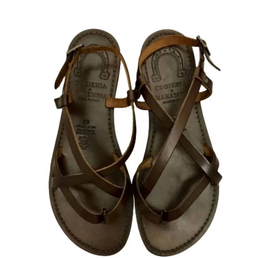 Donna CAMARRI CALZATURE Scarpe Donna | Sandalo In Pelle Marrone Mod. 99