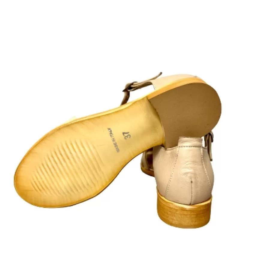 Donna CAMARRI CALZATURE Scarpe Donna | Sandalo In Pelle Nude Modello “Gabbietta”
