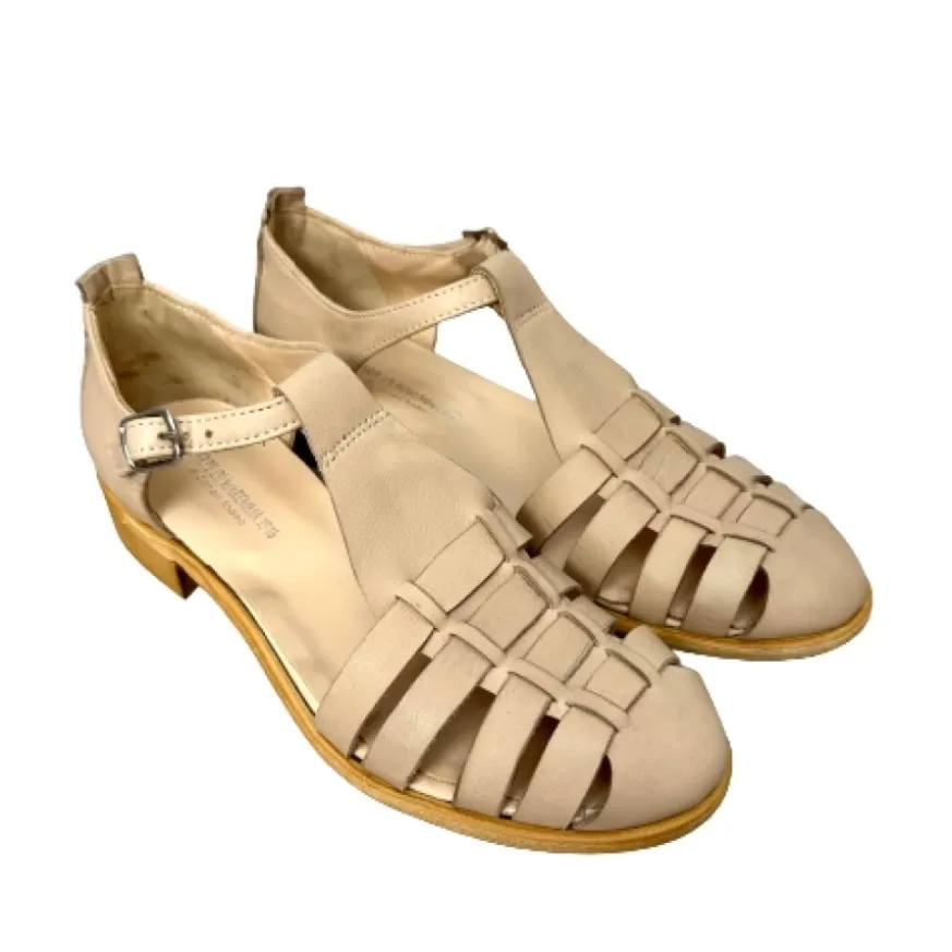 Donna CAMARRI CALZATURE Scarpe Donna | Sandalo In Pelle Nude Modello “Gabbietta”
