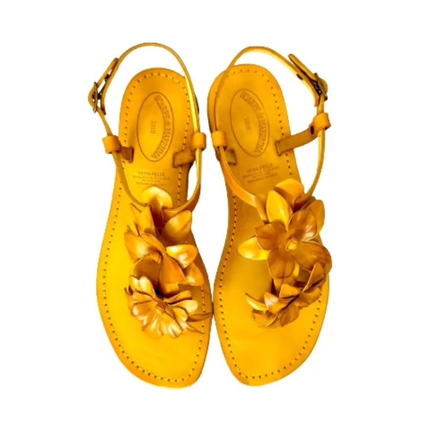 Donna CAMARRI CALZATURE Scarpe Donna | Sandalo In Pelle Ocra Mod. Federica