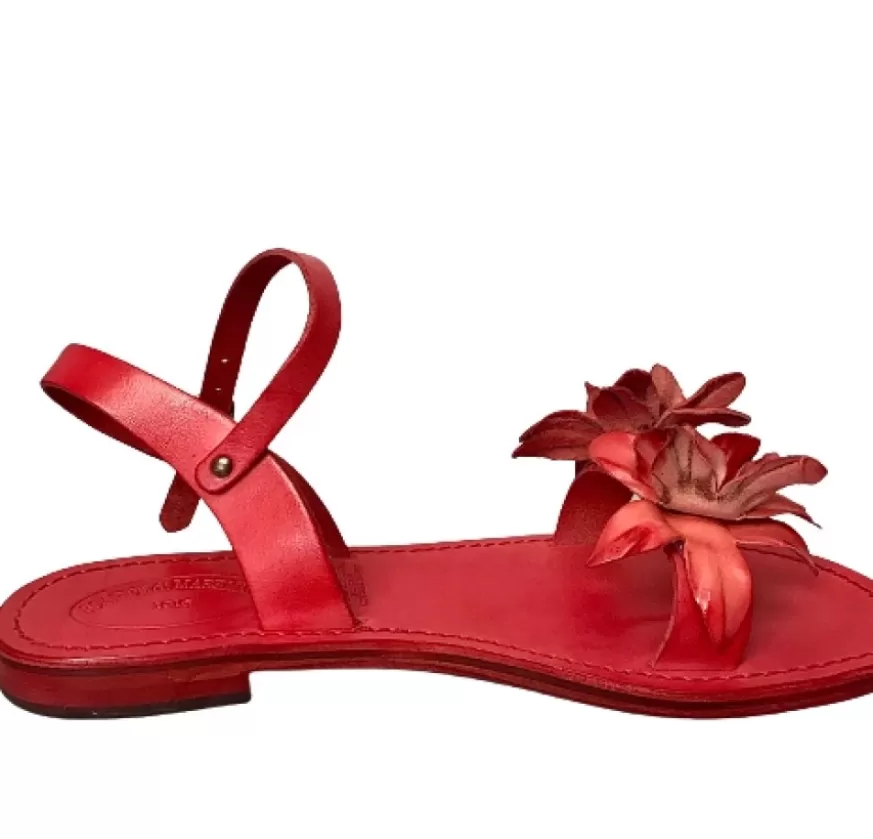 Donna CAMARRI CALZATURE Scarpe Donna | Sandalo In Pelle Rosso Mod. Fiorenza