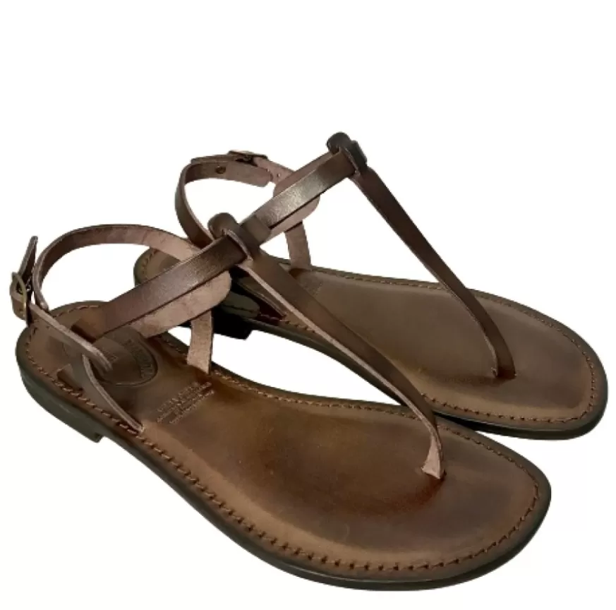 Donna CAMARRI CALZATURE Scarpe Donna | Sandalo In Pelle Testa Di Moro Infradito Mod. 9915