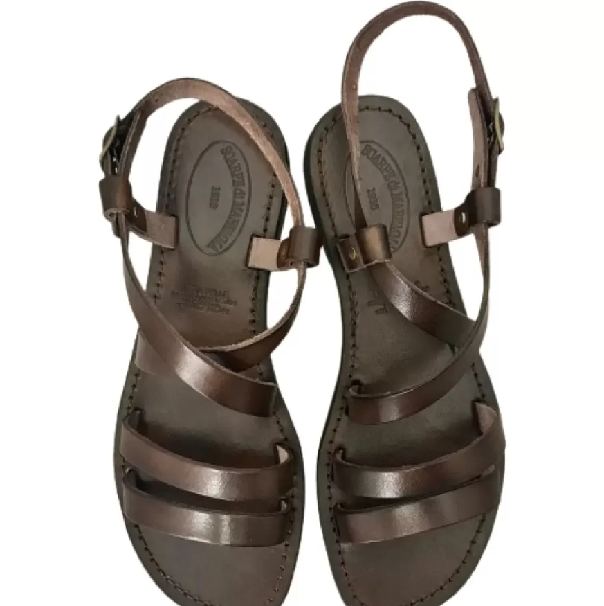 Donna CAMARRI CALZATURE Scarpe Donna | Sandalo In Pelle Testa Di Moro Mod. 4400