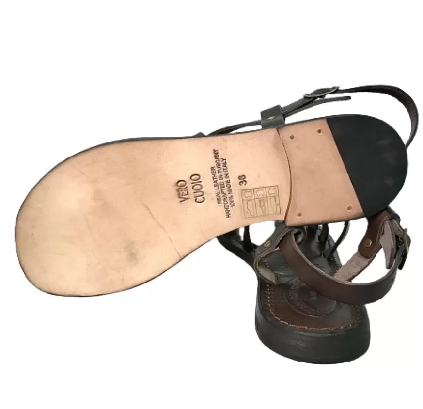 Donna CAMARRI CALZATURE Scarpe Donna | Sandalo In Pelle Testa Di Moro Mod. 4400