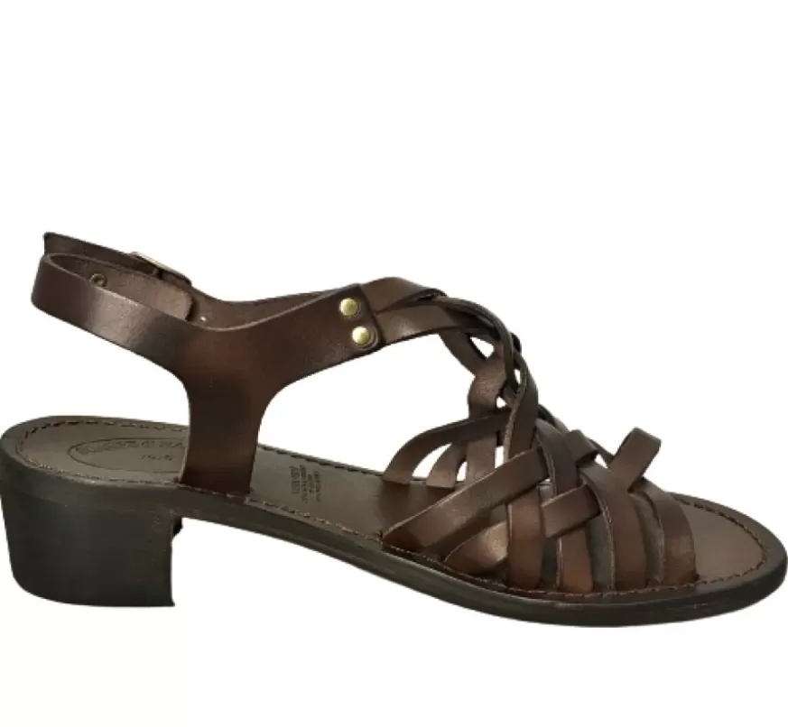 Donna CAMARRI CALZATURE Scarpe Donna | Sandalo In Pelle Testa Di Moro Mod. 5112