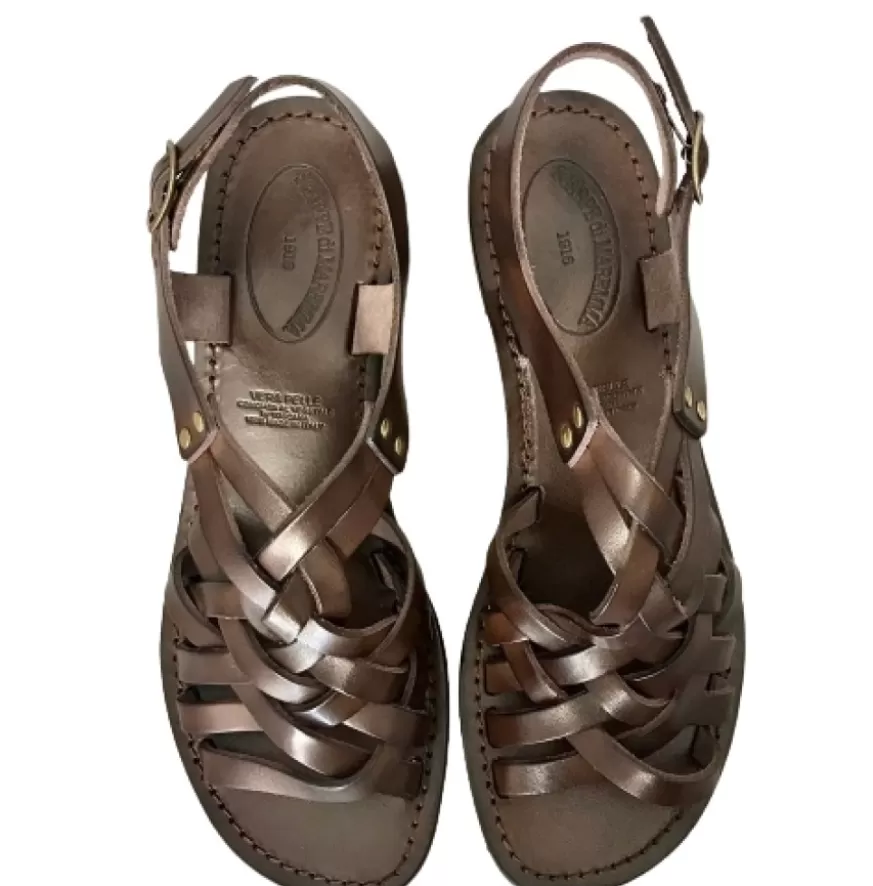 Donna CAMARRI CALZATURE Scarpe Donna | Sandalo In Pelle Testa Di Moro Mod. 5112