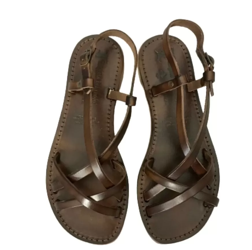 Donna CAMARRI CALZATURE Scarpe Donna | Sandalo In Pelle Testa Di Moro Mod. 6641