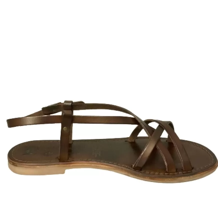 Donna CAMARRI CALZATURE Scarpe Donna | Sandalo In Pelle Testa Di Moro Mod. 6641