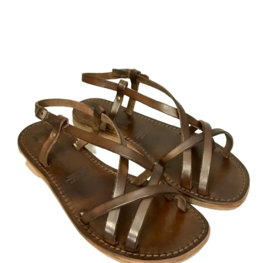 Donna CAMARRI CALZATURE Scarpe Donna | Sandalo In Pelle Testa Di Moro Mod. 6641