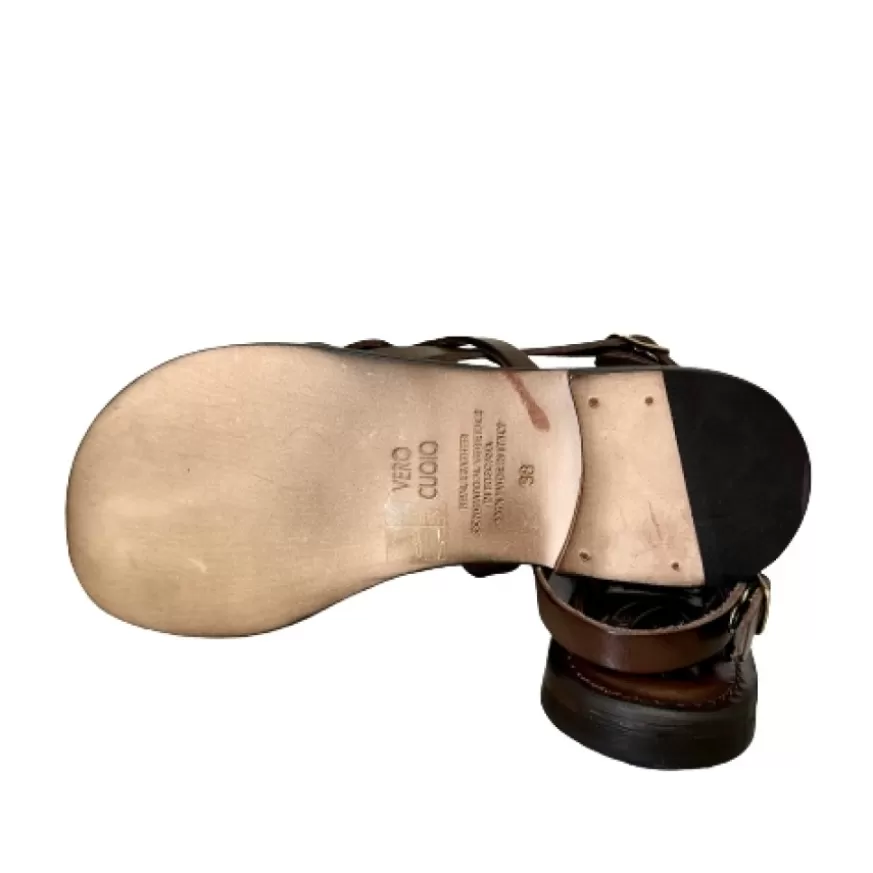 Donna CAMARRI CALZATURE Scarpe Donna | Sandalo In Pelle Testa Di Moro Mod. 9911