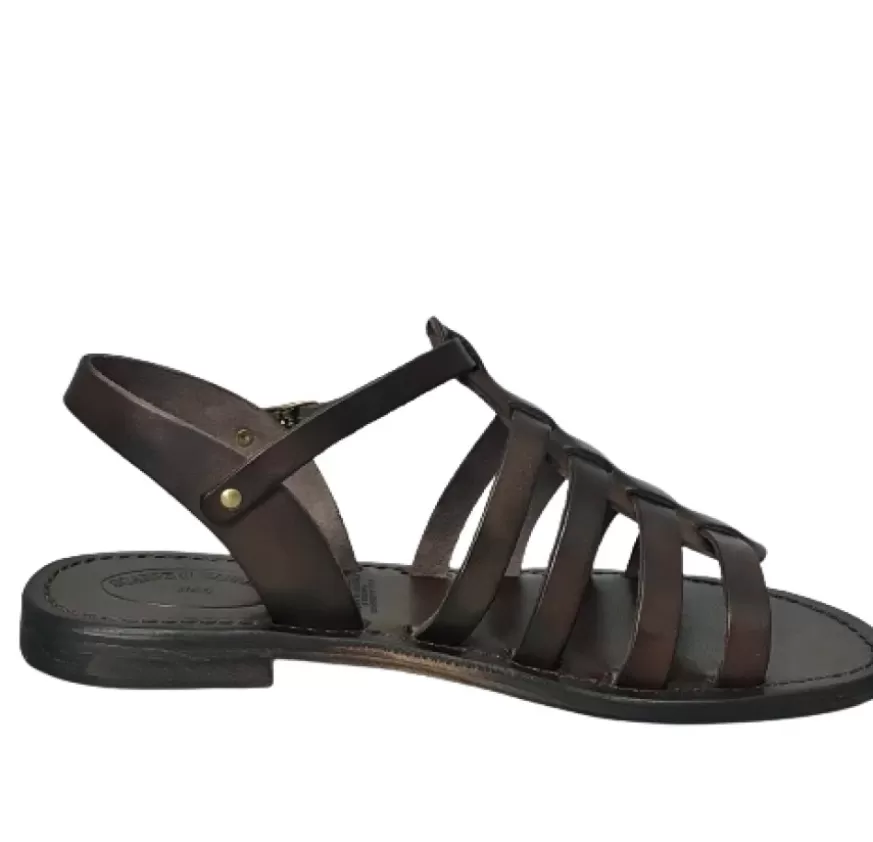 Donna CAMARRI CALZATURE Scarpe Donna | Sandalo In Pelle Testa Di Moro Mod. 9931